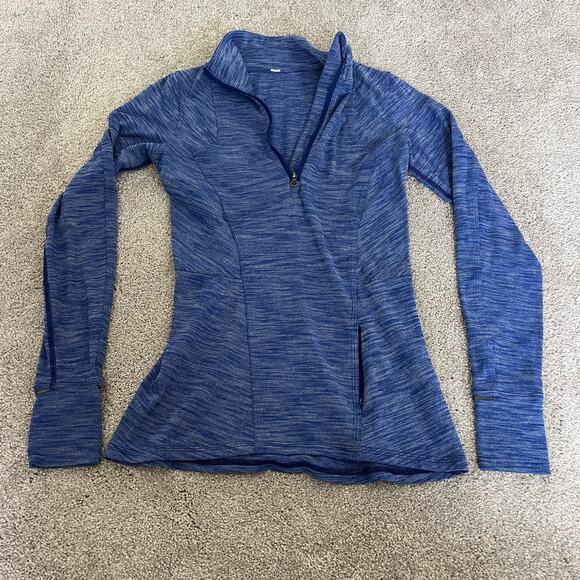 LuluLemon Women's Athletic Quarterzip Heathered Blue‎ Size 2 - Picture 8 of 10